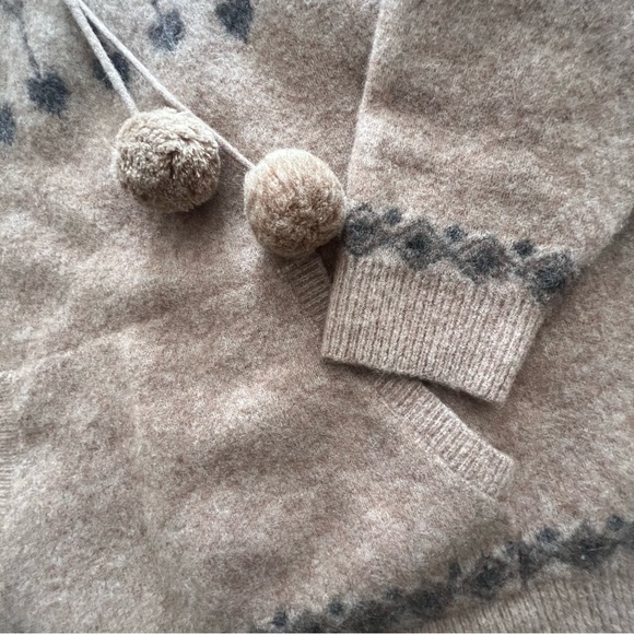 Zara Wool Llama Blend Sweater Oversized Hearts Rustic - Picture 5 of 7